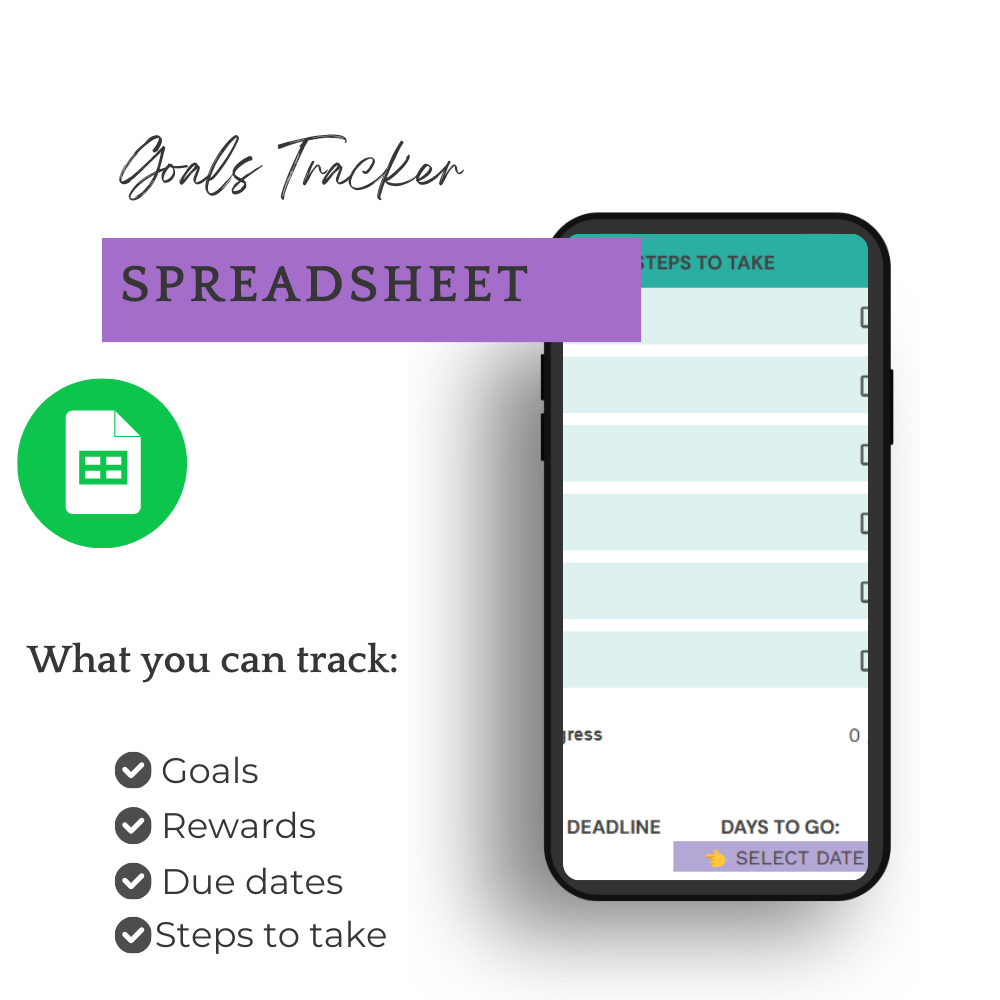 2024 Goal Tracker for Google Sheets (Easy to use!)