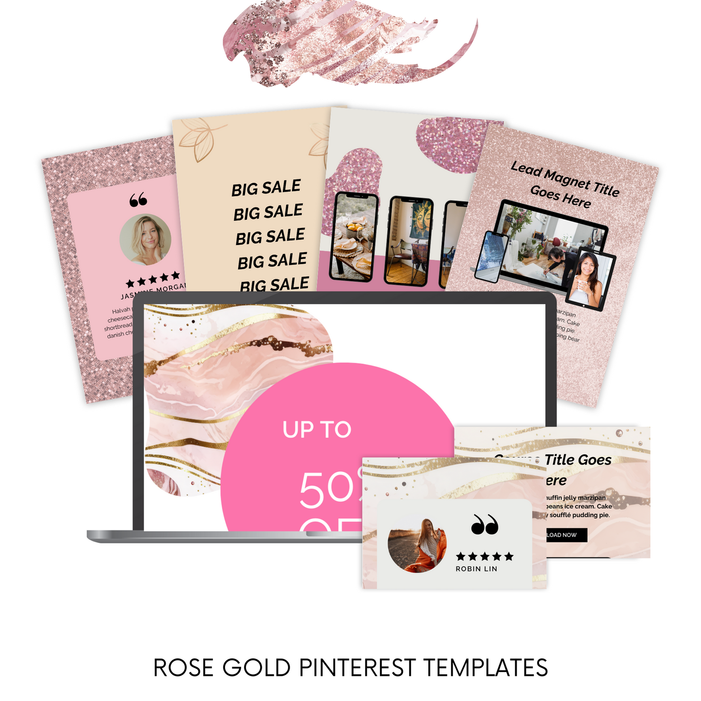 Rose Gold Delight Pinterest Templates