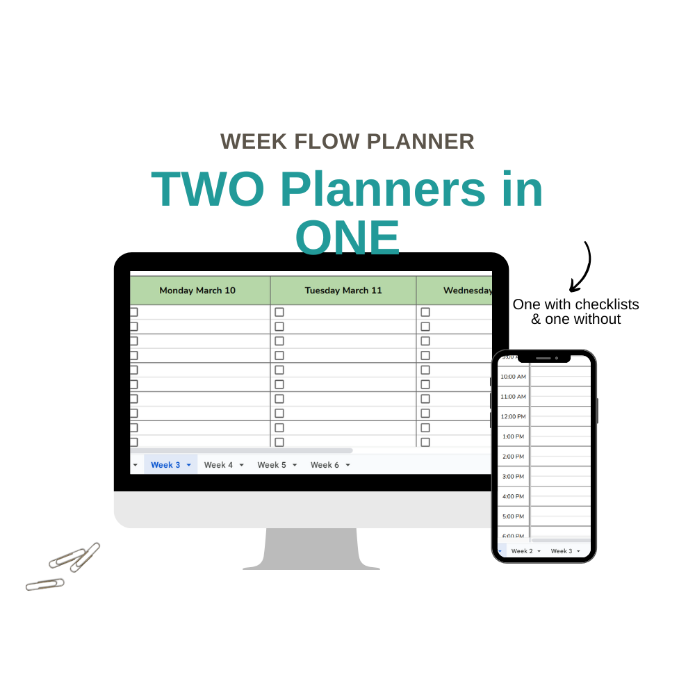 Week Flow Planner - Weekly Planner in Google Sheets