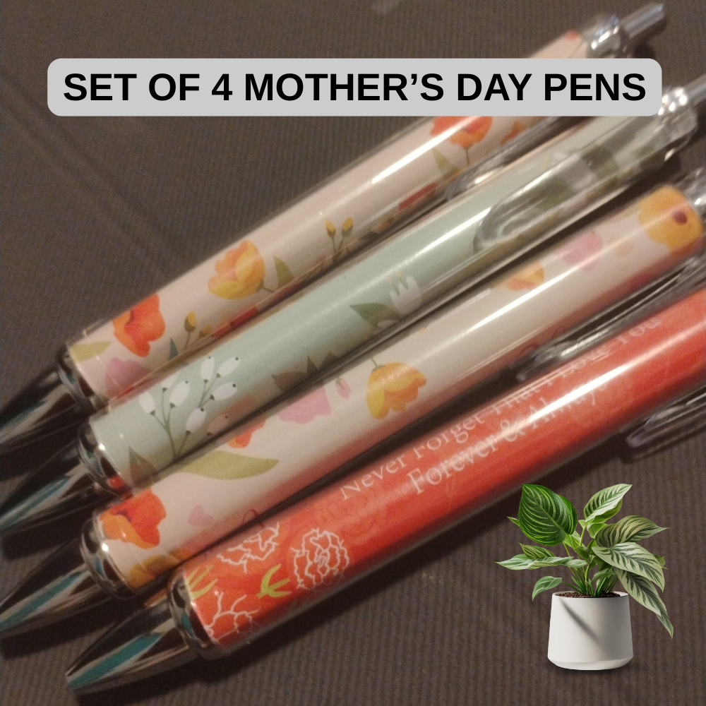 Set of 4 Ballpoint Pens with Heartfelt Sayings - Great Gift for Mother's Day