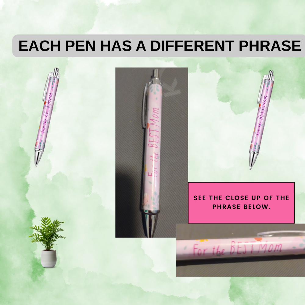 Set of 4 Ballpoint Pens with Heartfelt Sayings - Great Gift for Mother's Day