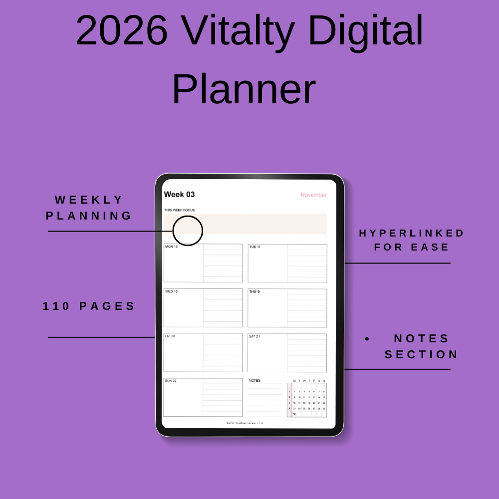 2026 Vitality Digital Planner