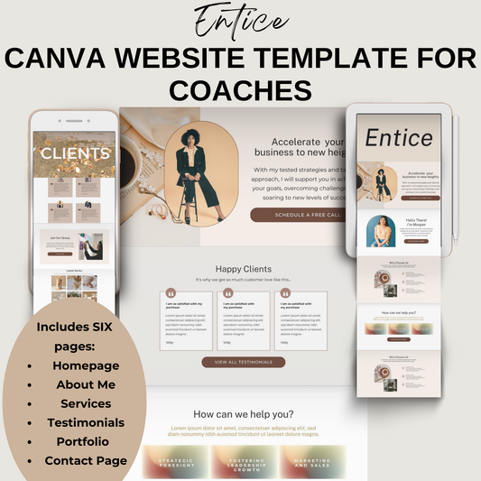 Canva Website for Coaches - Entice