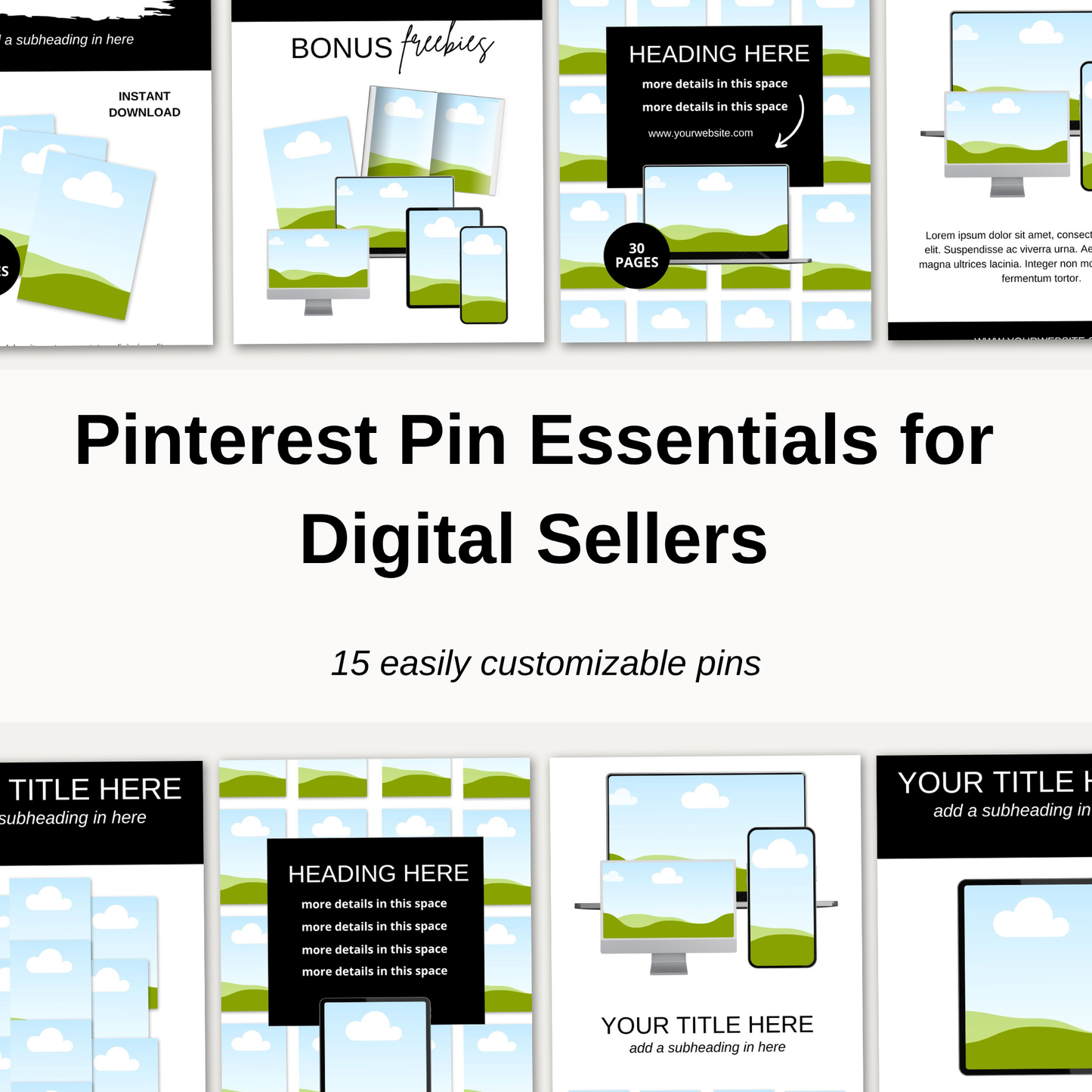 15 Easy Pinterest Templates for Digital Product Sellers