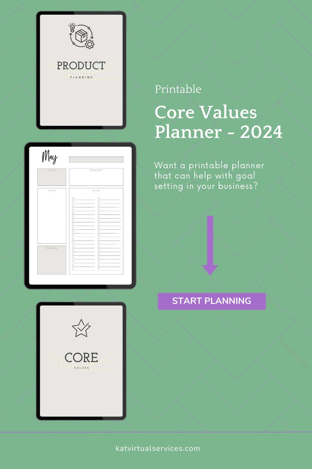 2024 Core Values Business Planner! Printable, Daily Version