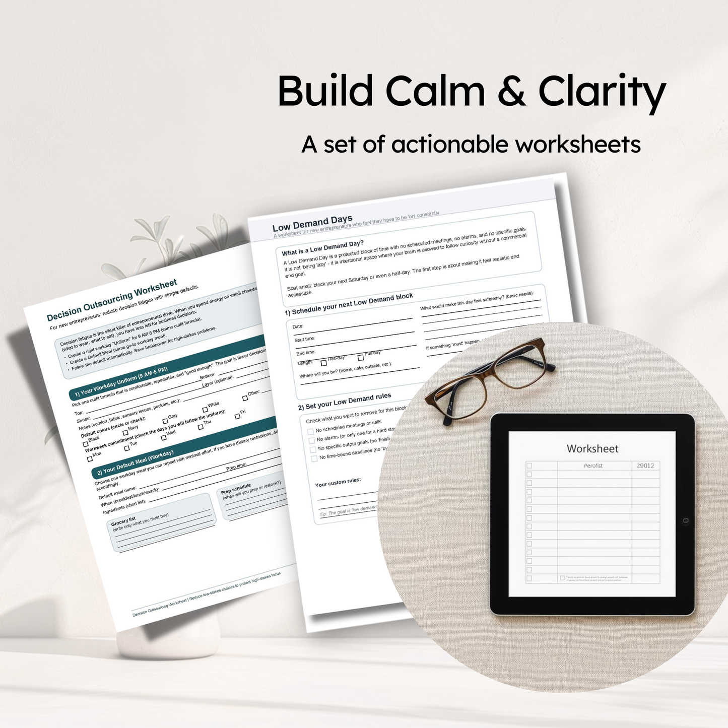 Functional Self-Care Entrepreneur Kit - Set of 5 worksheets