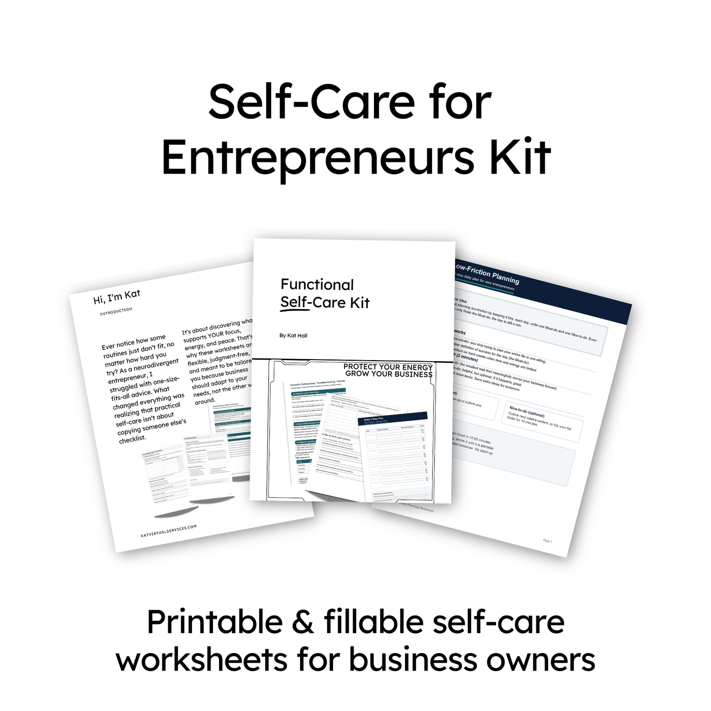 Functional Self-Care Entrepreneur Kit - Set of 5 worksheets
